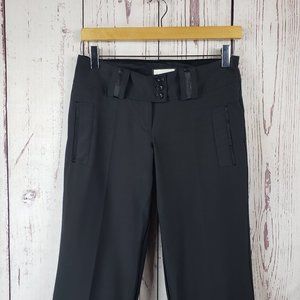 Junona Womens Casual Pants Size Small Flat Front Straight Leg Black